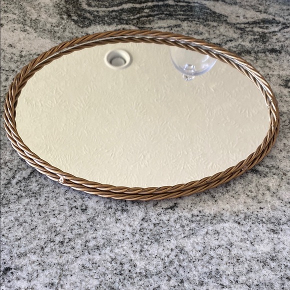 Other - Vintage Oval Braided Frame Vanity Mirror - Gold Tone!